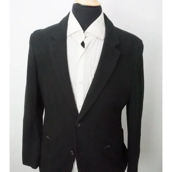 John Varvatos Black Thick Cotton Blend Sport Coat Jacket Sz 40 Brand New